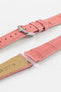 Hirsch LONDON Matt Alligator Leather Watch Strap in PINK