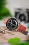 Hirsch LONDON Matt Alligator Leather Watch Strap in PINK