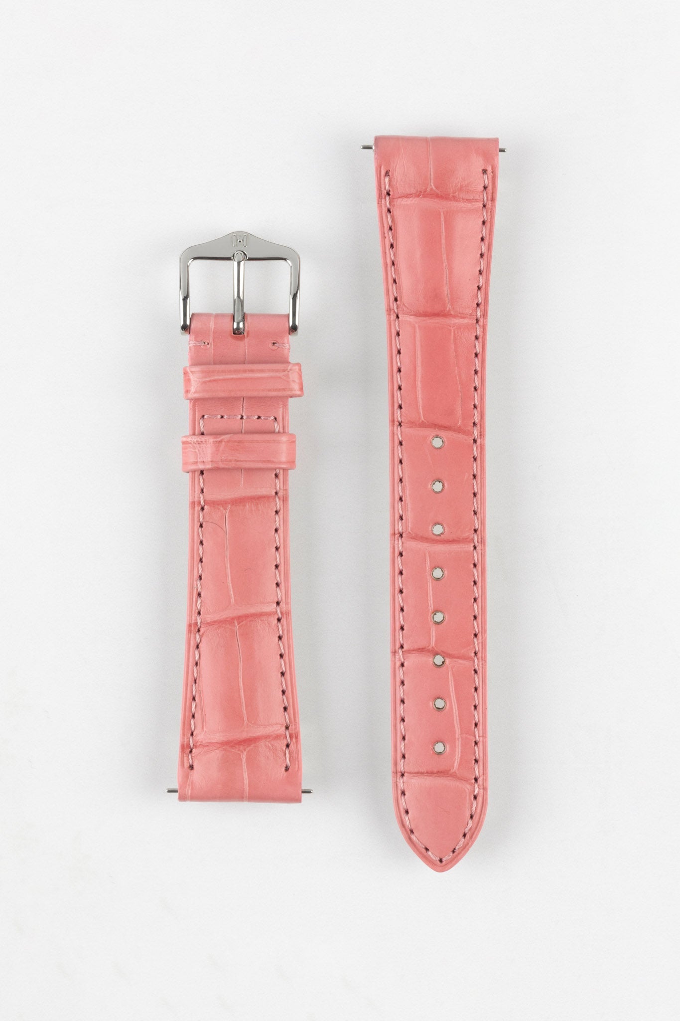 Matt Pink Watch Strap Alligator Leather Hirsch Straps Watch Obsession