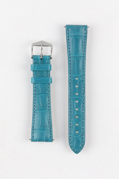 Têtière De Poitrail En Cuir Showman - Superposition Alligator Turquoise Et Marron, Neuf