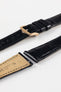 Hirsch LONDON Shiny Alligator Leather Watch Strap in BLACK