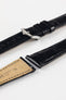 Hirsch LONDON Shiny Alligator Leather Watch Strap in BLACK