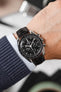 Hirsch LONDON Shiny Alligator Leather Watch Strap in BROWN
