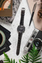 Hirsch LONDON Shiny Alligator Leather Watch Strap in BROWN