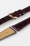 Hirsch LONDON Shiny Alligator Leather Watch Strap in BURGUNDY