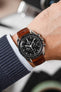 Hirsch LONDON Shiny Alligator Leather Watch Strap in GOLD BROWN