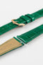 Hirsch LONDON Shiny Alligator Leather Watch Strap in GREEN