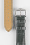 Hirsch LONDON Shiny Alligator Leather Watch Strap in GREY