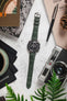 Hirsch LONDON Shiny Alligator Leather Watch Strap in GREY