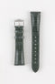 Hirsch LONDON Shiny Alligator Leather Watch Strap in GREY