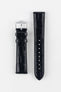 Hirsch LOUISIANALOOK Alligator Embossed Leather Watch Strap in BLACK