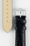 Hirsch LOUISIANALOOK Alligator Embossed Leather Watch Strap in BLACK