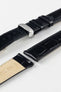 Hirsch LOUISIANALOOK Alligator Embossed Leather Watch Strap in BLACK