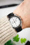 Hirsch LOUISIANALOOK Alligator Embossed Leather Watch Strap in BLACK