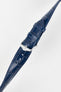 Hirsch LOUISIANALOOK Alligator Embossed Leather Watch Strap in BLUE