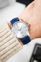 Hirsch LOUISIANALOOK Alligator Embossed Leather Watch Strap in BLUE