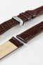 Hirsch LOUISIANALOOK Alligator Embossed Leather Watch Strap in BROWN