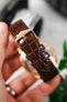 Hirsch LOUISIANALOOK Alligator Embossed Leather Watch Strap in BROWN