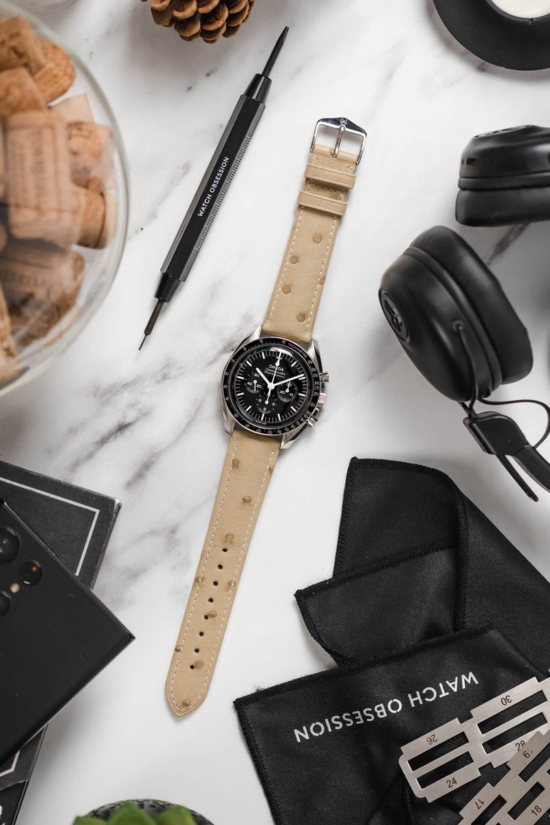 ostrich leather watch strap