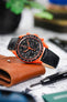 Hirsch MASSAI OSTRICH Leather Watch Strap in BLACK