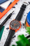 Hirsch MASSAI OSTRICH Leather Watch Strap in BLACK