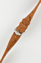 Hirsch MASSAI OSTRICH Leather Watch Strap in GOLD BROWN