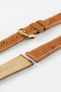 brown leather watch strap white stitching