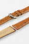 brown leather watch strap white stitching