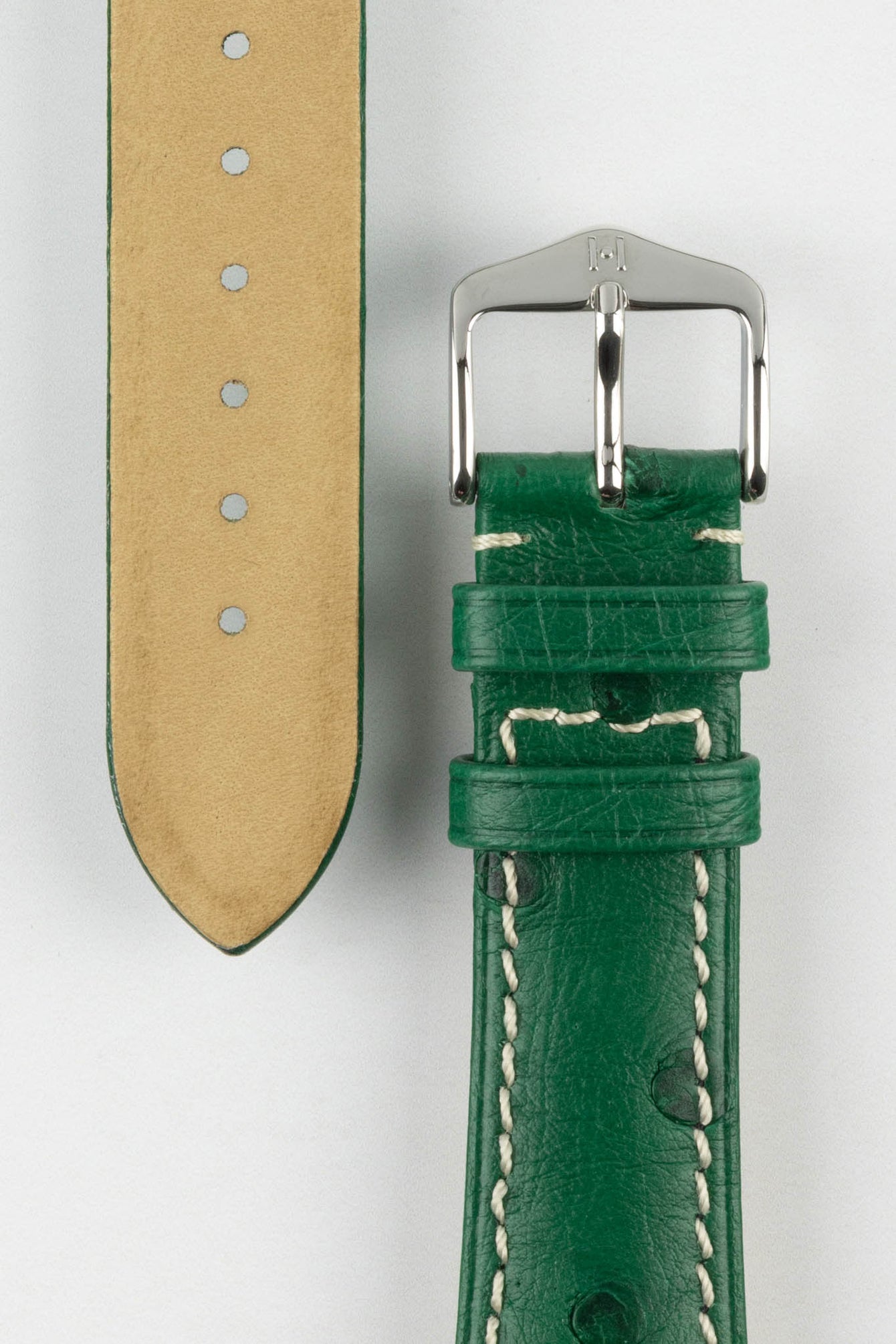 green ostrich watch strap