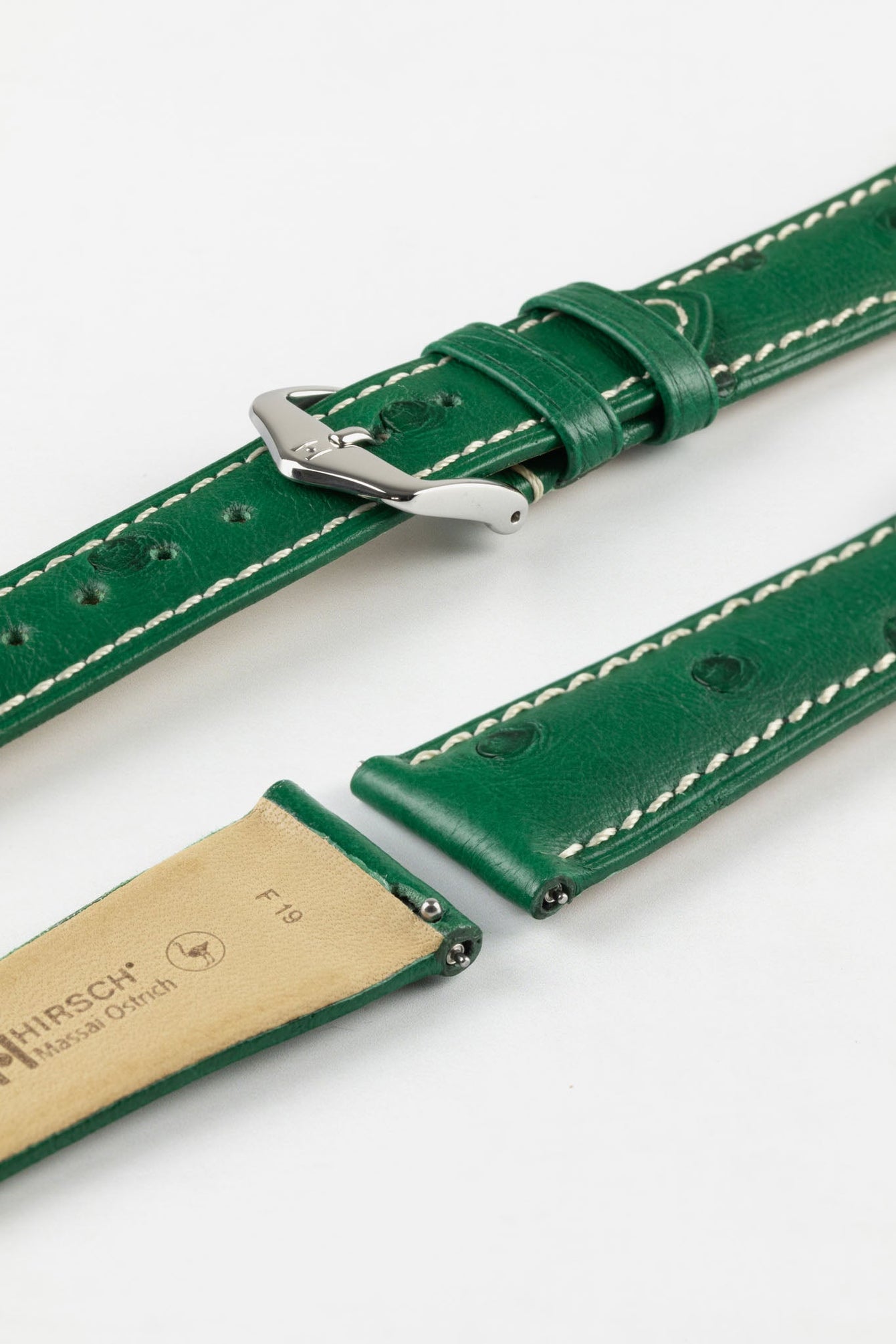 green ostrich watch strap