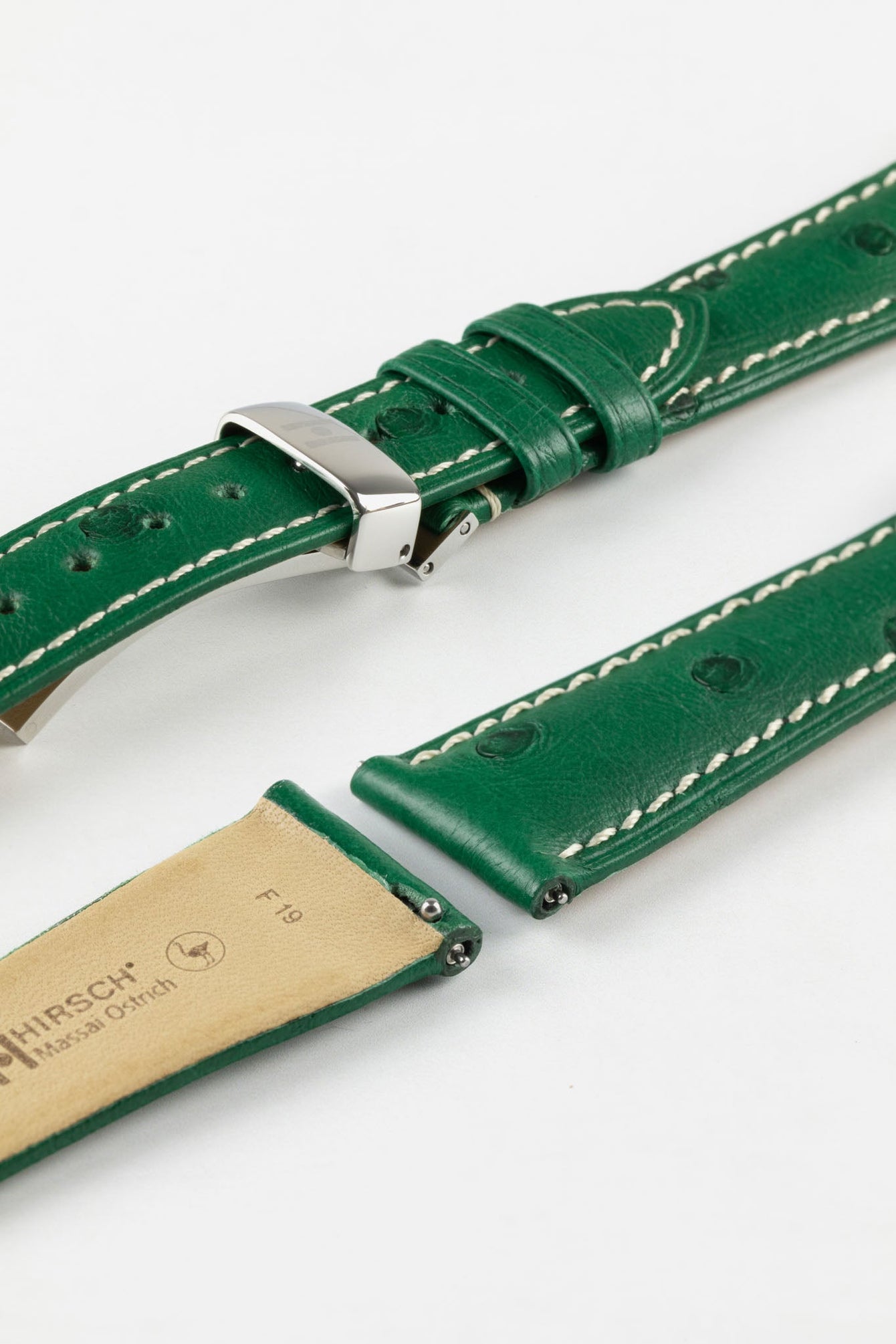 green ostrich watch strap