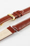 Hirsch MODENA Alligator Embossed Leather Watch Strap in GOLD BROWN