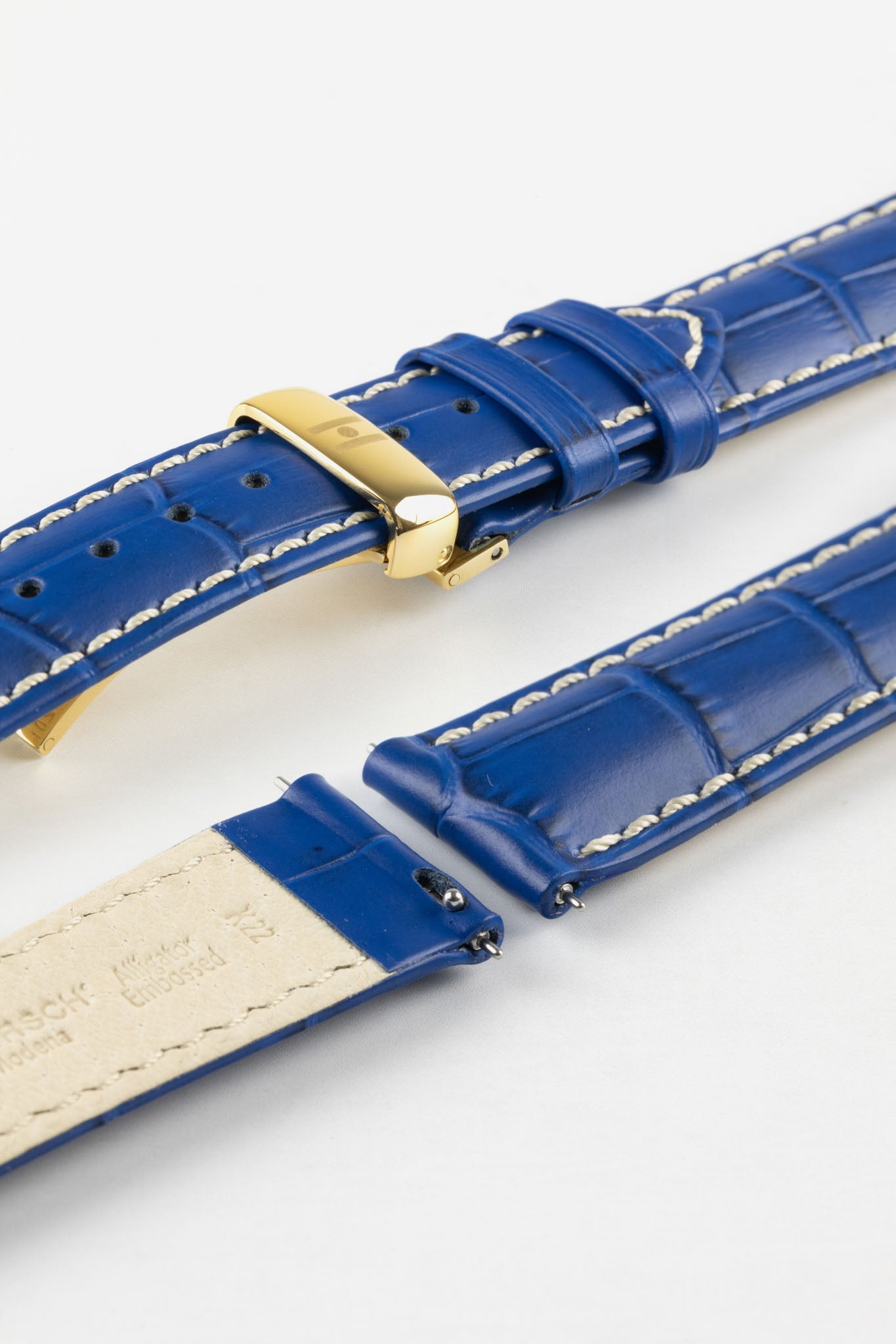 Hirsch Modena Leather Watch Strap | Blue | WatchObsession UK