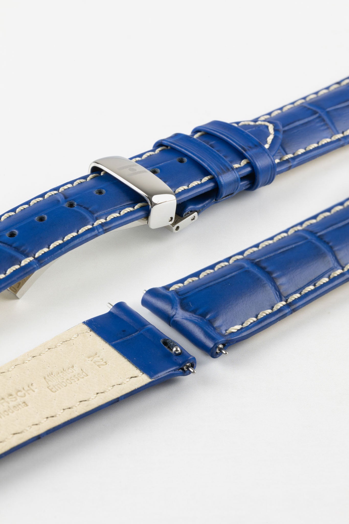 Hirsch Modena Leather Watch Strap | Blue | WatchObsession UK