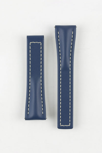 Hirsch NAVIGATOR Calfskin Deployment Watch Strap in BLUE