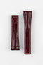 Hirsch NAVIGATOR Alligator Deployment Watch Strap in BURGUNDY