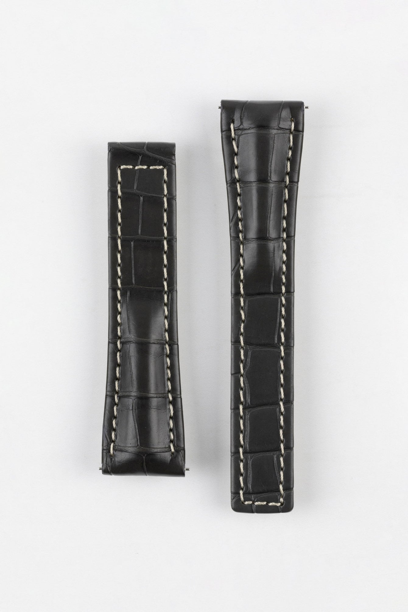 Hirsch NAVIGATOR Alligator Deployment Watch Strap in GREY