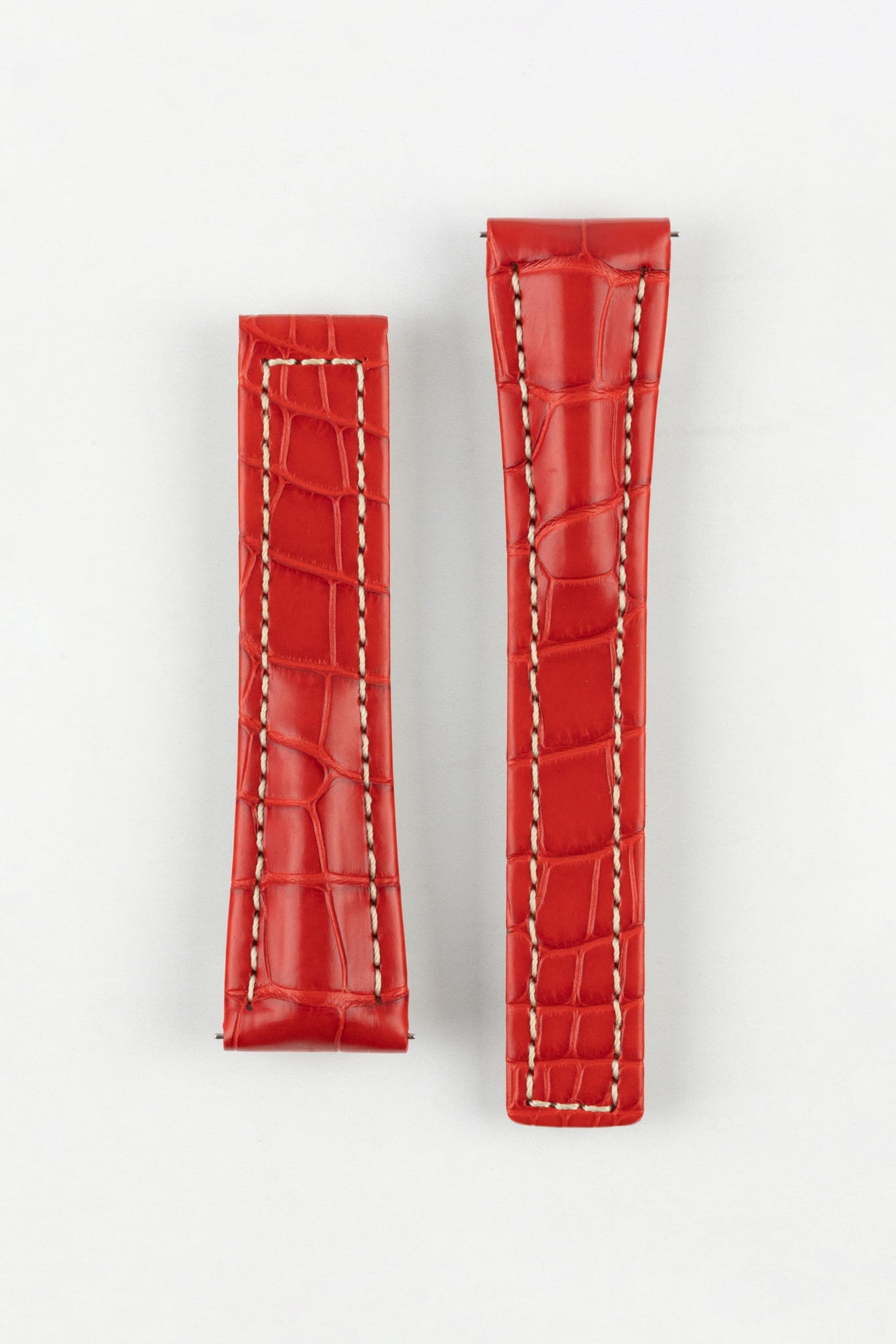 Hirsch NAVIGATOR Alligator Deployment Red Watch Strap