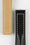 Hirsch NAVIGATOR Calfskin Leather Deployment Watch Strap in BLACK