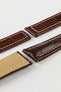hirsch navigator leather deployment watch strap in brown