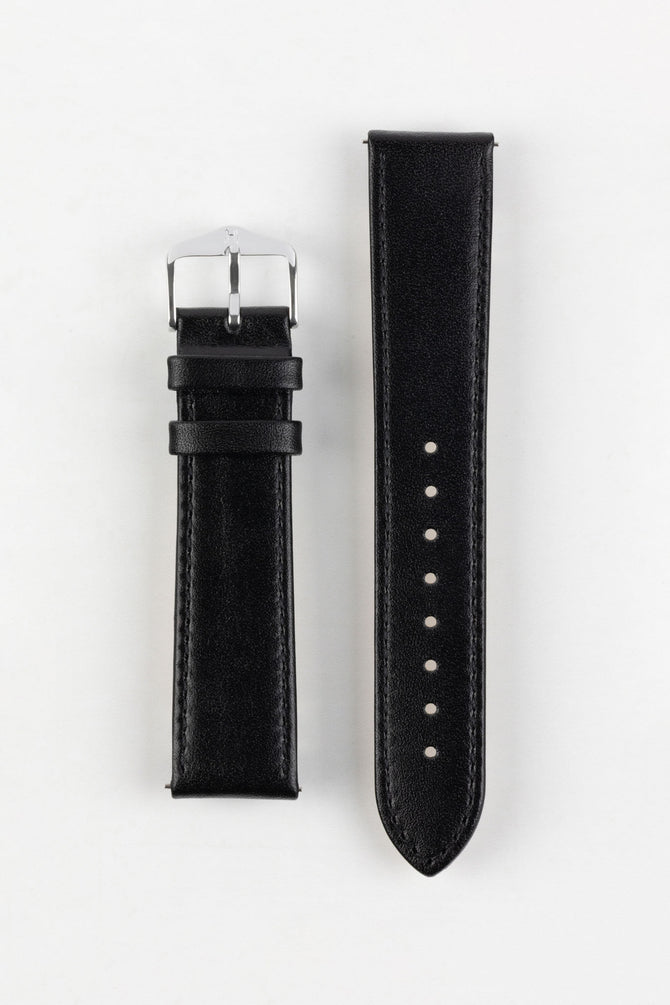 Hirsch OSIRIS Black Quick-Release Calf Leather Watch Strap