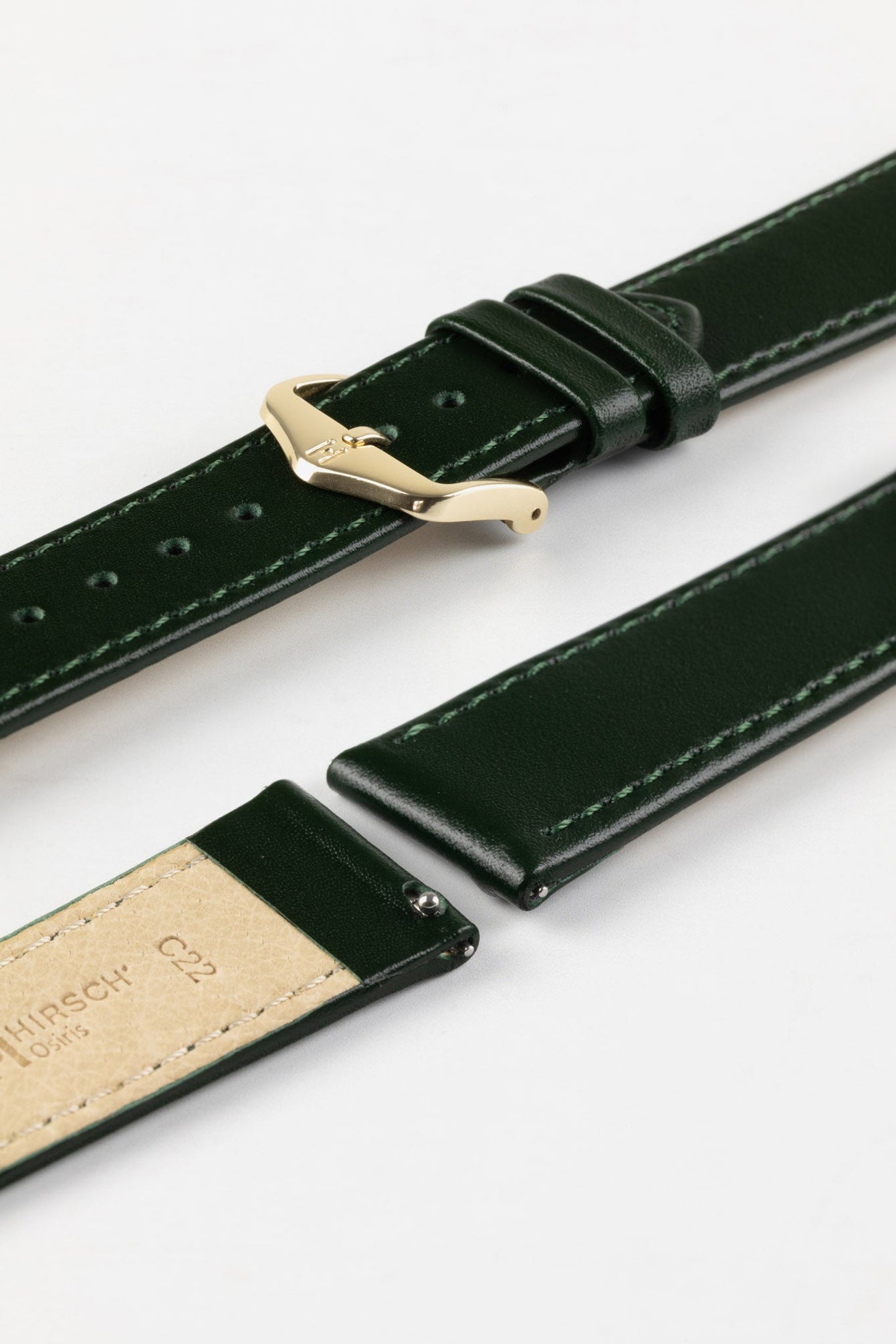 green leather watch strap
