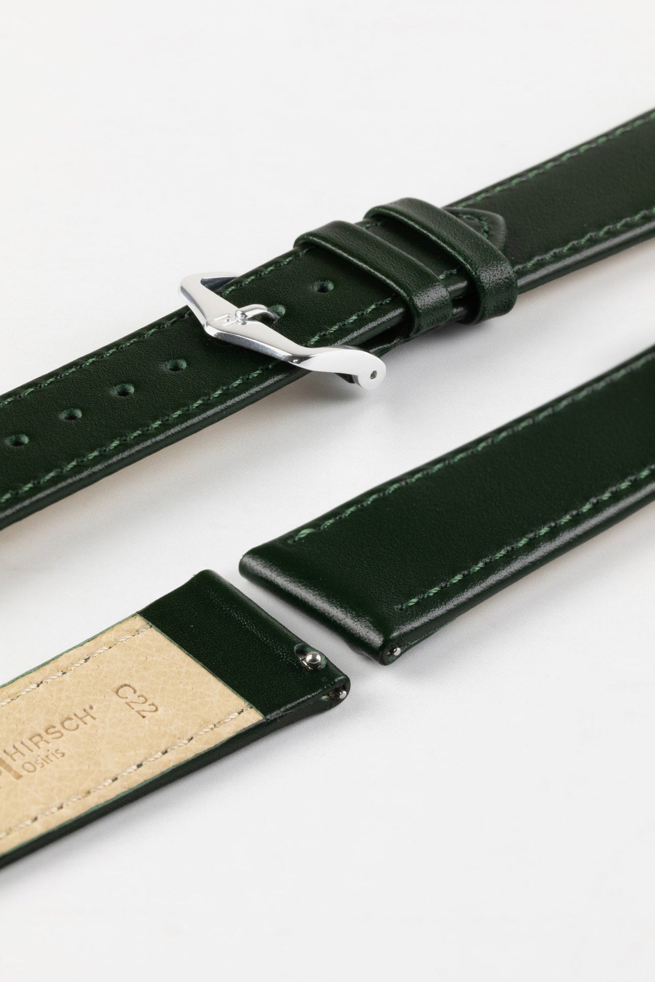 green leather watch strap