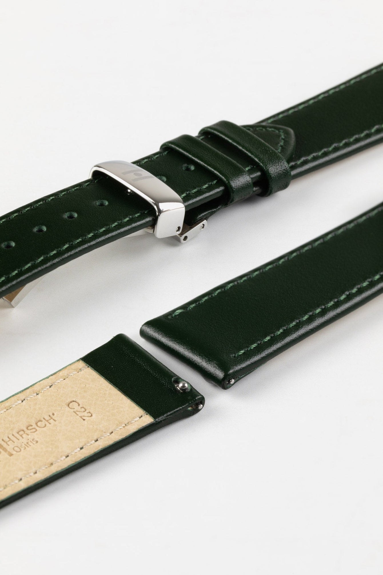 green leather watch strap