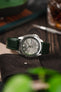 green leather watch strap