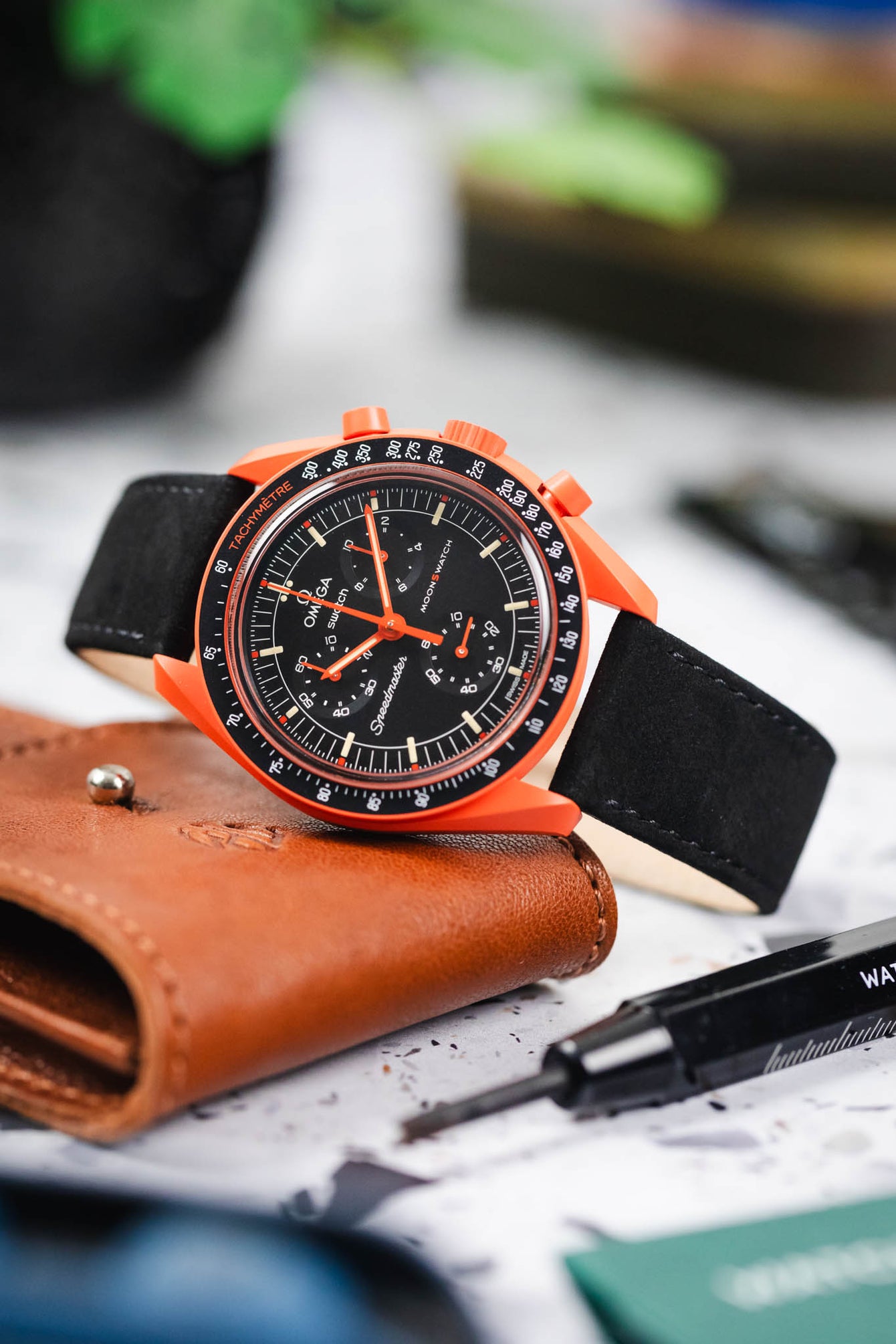 Hirsch OSIRIS Black Calf Leather With Nubuck Effect Watch Strap