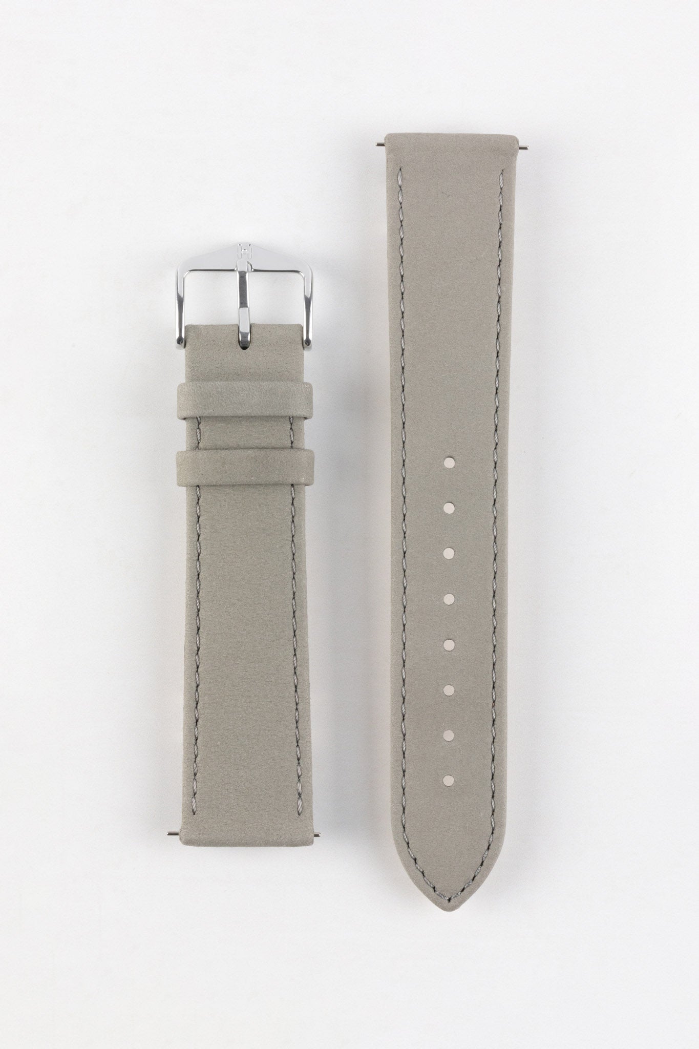 Hirsch Osiris Light Grey Leather Watch Strap | WatchObsession UK