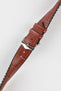 Hirsch PAUL Alligator Embossed Performance Watch Strap in GOLD BROWN