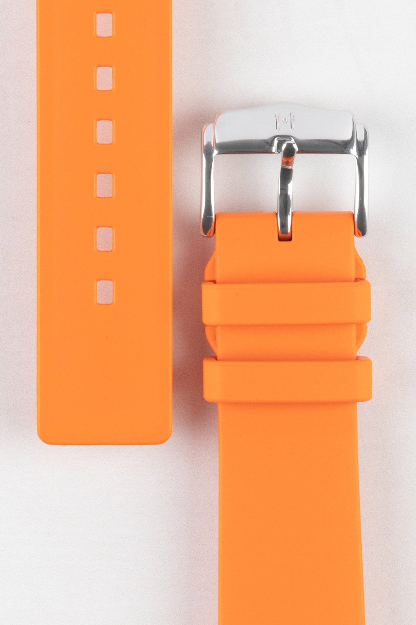 Hirsch PURE Natural Rubber Watch Strap in ORANGE