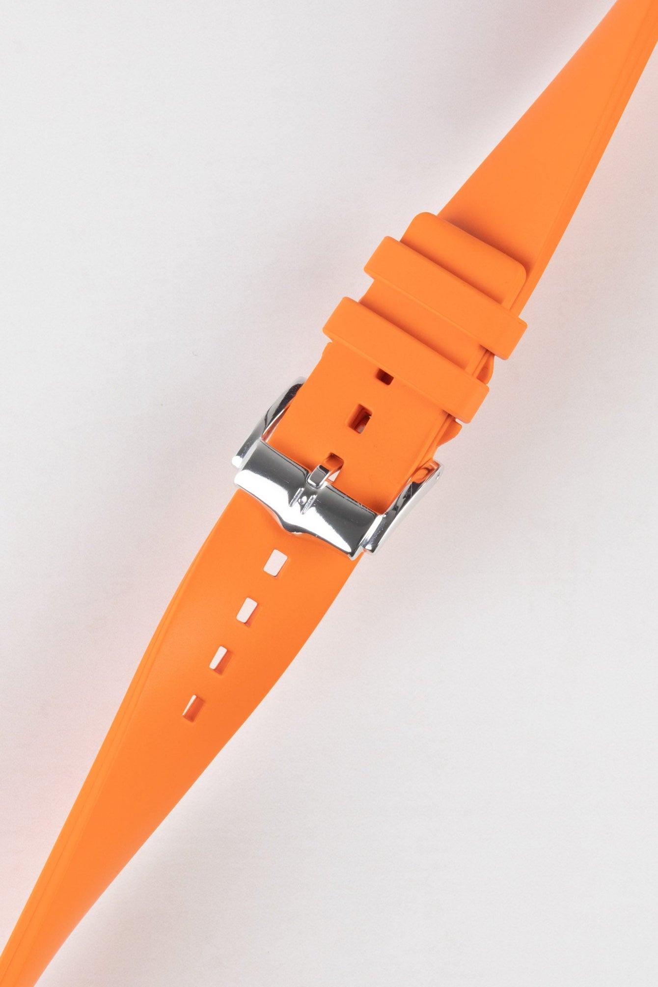 Hirsch PURE Natural Rubber Watch Strap in ORANGE